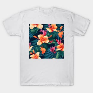 Tropical Flowers Pattern 20 T-Shirt